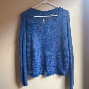 Express sweater blue with mixed colors cute back